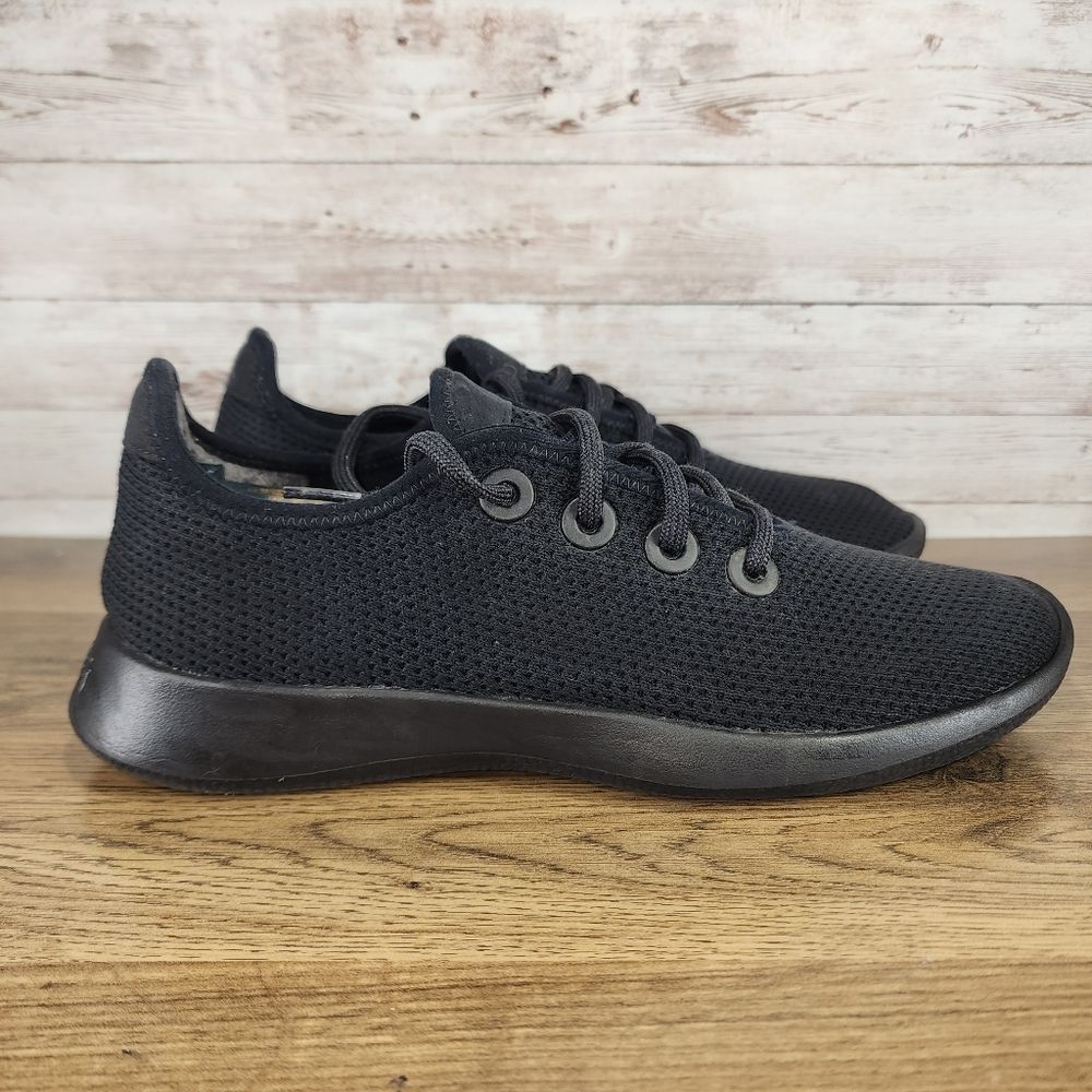 Allbirds Womens Tree Runners Black Lace Up Sneakers Size 10